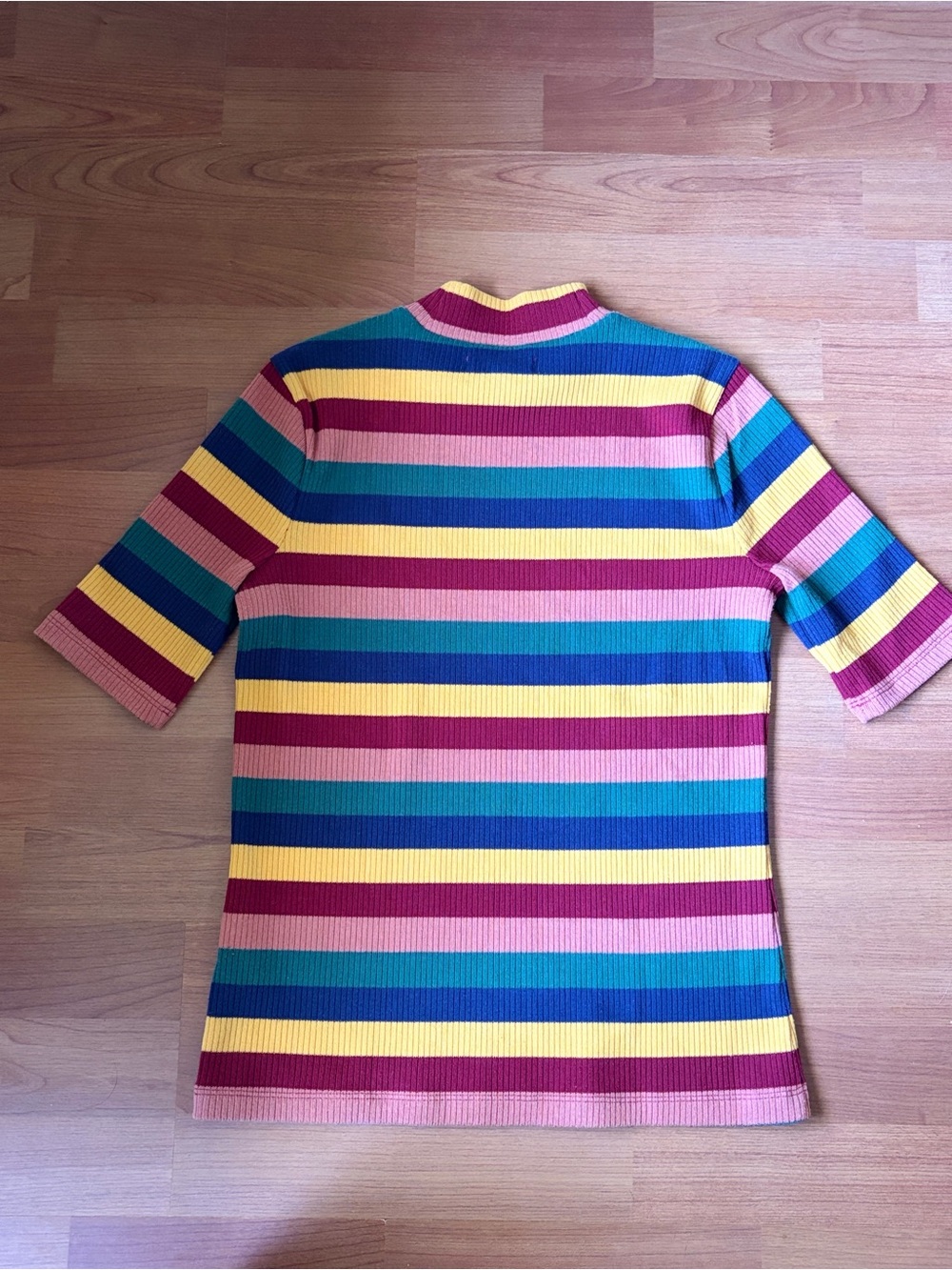 Madewell Rainbow 3/4 sleeve sweater type top mock neck - Picture 7 of 10